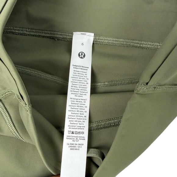 Lululemon Fast and Free HR Tight 25” Army Green Women’s Size 6 NWT - Picture 10 of 15
